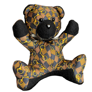 Horsebit Vintage Silk & Cashmere Scarf Tender Teddy Bear