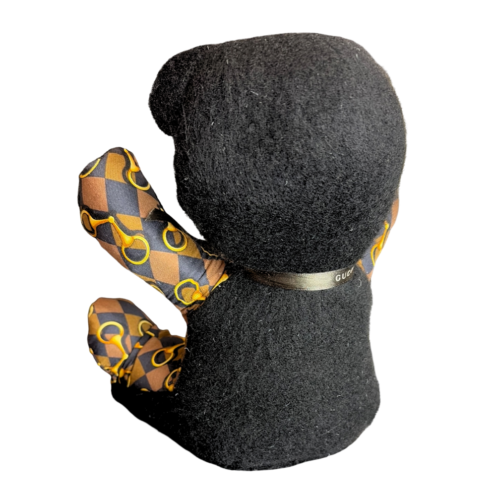 Horsebit Vintage Silk & Cashmere Scarf Tender Teddy Bear