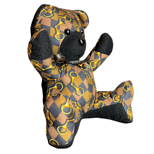 Horsebit Vintage Silk & Cashmere Scarf Tender Teddy Bear