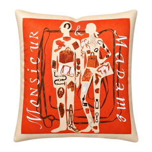 Monsieur et Madame Leopard Vintage Silk Scarf Pillow 26"
