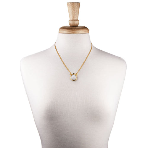Adele - Moonstone Equestrian Horse Bit Necklace in Gold