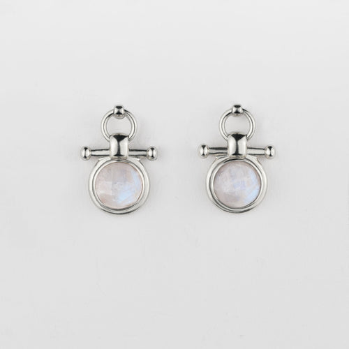 Adele - Moonstone Equestrian Horse Bit Necklace in Silver