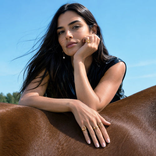 Ariston Horse Bit Equestrian Ring in Silver