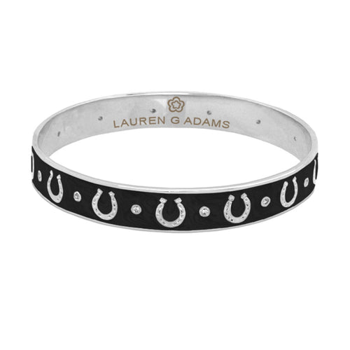 Equestrian Horseshoe Bangle — Flat Band Row