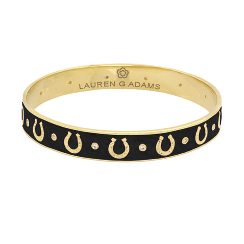 Equestrian Horseshoe Bangle — Flat Band Row