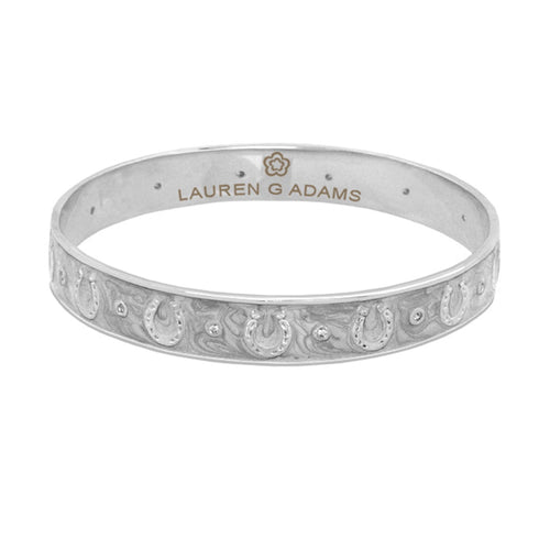 Equestrian Horseshoe Bangle — Flat Band Row