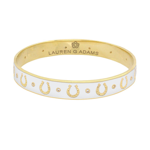 Equestrian Horseshoe Bangle — Flat Band Row