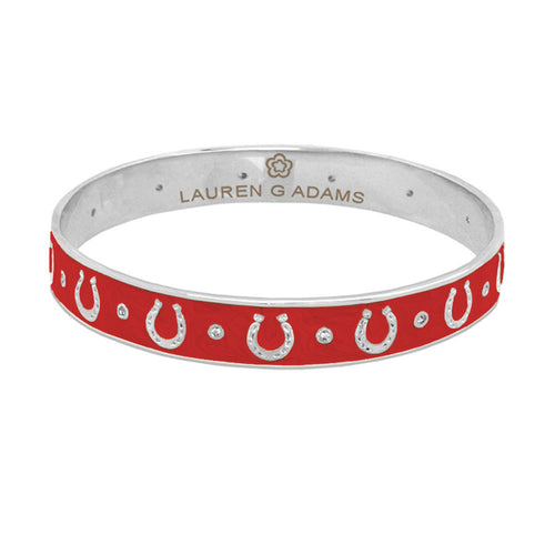 Equestrian Horseshoe Bangle — Flat Band Row