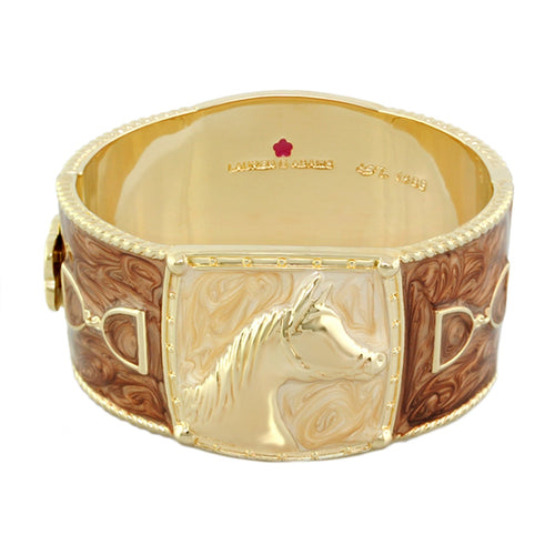 Equestrian Bangle — Coral Horse Head