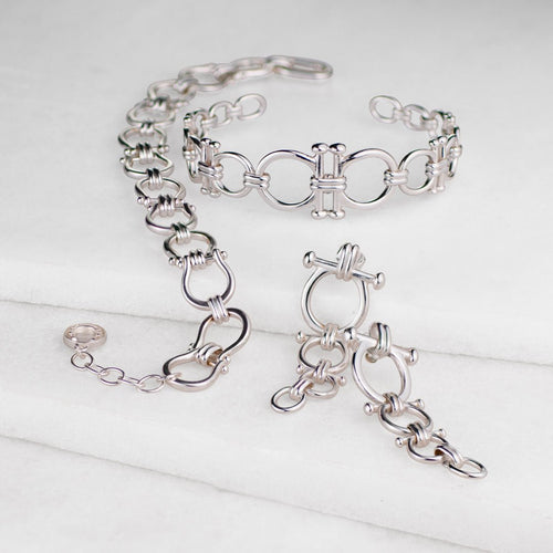 Bocara - Equestrian Horse Bit Choker Necklace in Silver