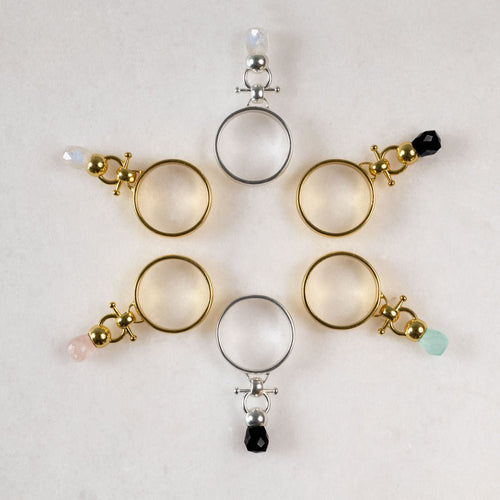 Brio - Black Onyx Horse Bit Equestrian Ring in Gold
