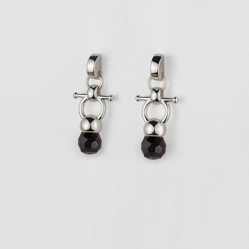 Briolette - Black Onyx Equestrian Horse Bit Necklace in Silver