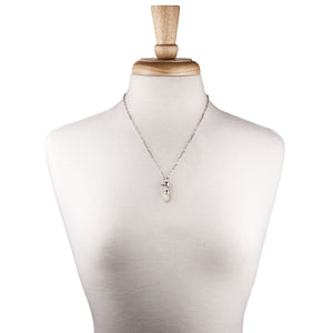 Briolette - Moonstone Equestrian Horse Bit Necklace in Silver