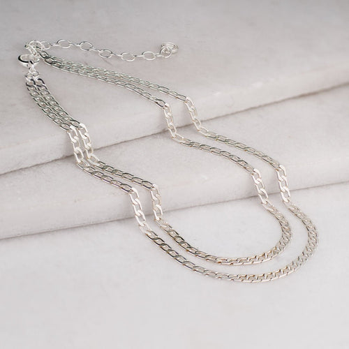 Cadence Equestrian Bracelet  - Wide Silver Curb Chain Cuff