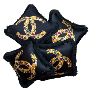CC Vintage Silk Scarf Pillows 19"