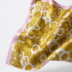 CC Buttons Pink Vintage Scarf Cuff Bracelet