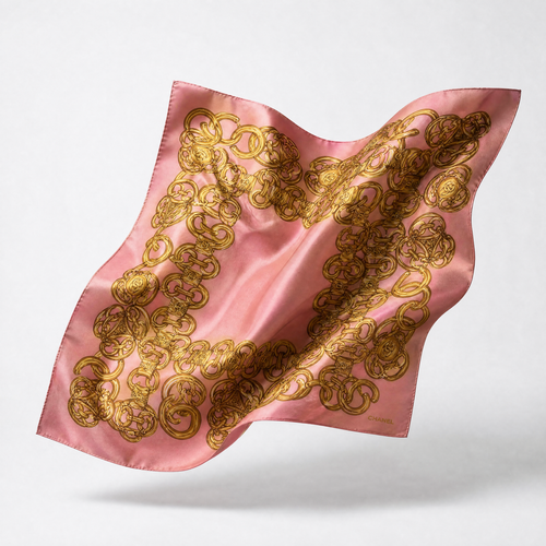 CC Chain Pink Vintage Scarf Cuff Bracelet