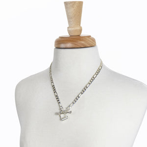 Cortina - Cuban Chain Horse Stirrup Bracelet in Silver