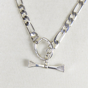 Cortina - Cuban Chain Horseshoe Bracelet in Silver