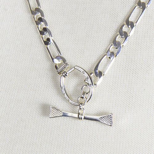 Cortina - Cuban Chain Horseshoe Bracelet in Silver