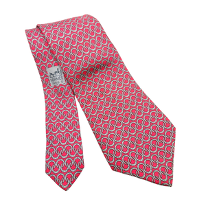 Horseshoe Print Vintage Silk Necktie Bag Charm