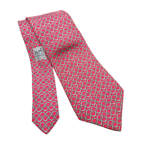 Horseshoe Print Vintage Silk Necktie Bag Charm