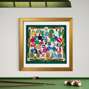 de Beers Royal Ascot Vintage Framed Silk Scarf 42"