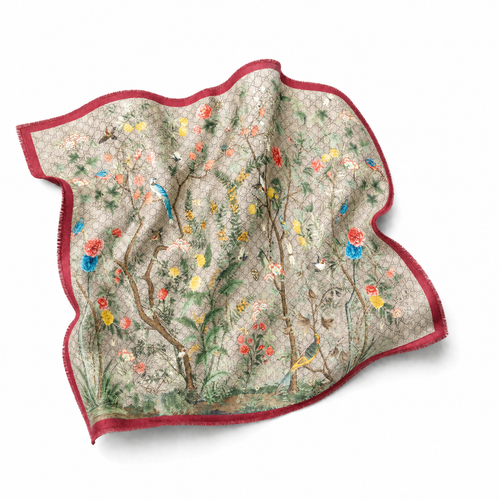 GG Tree of Life Tian Chinoiserie Vintage Silk Scarf Pillows