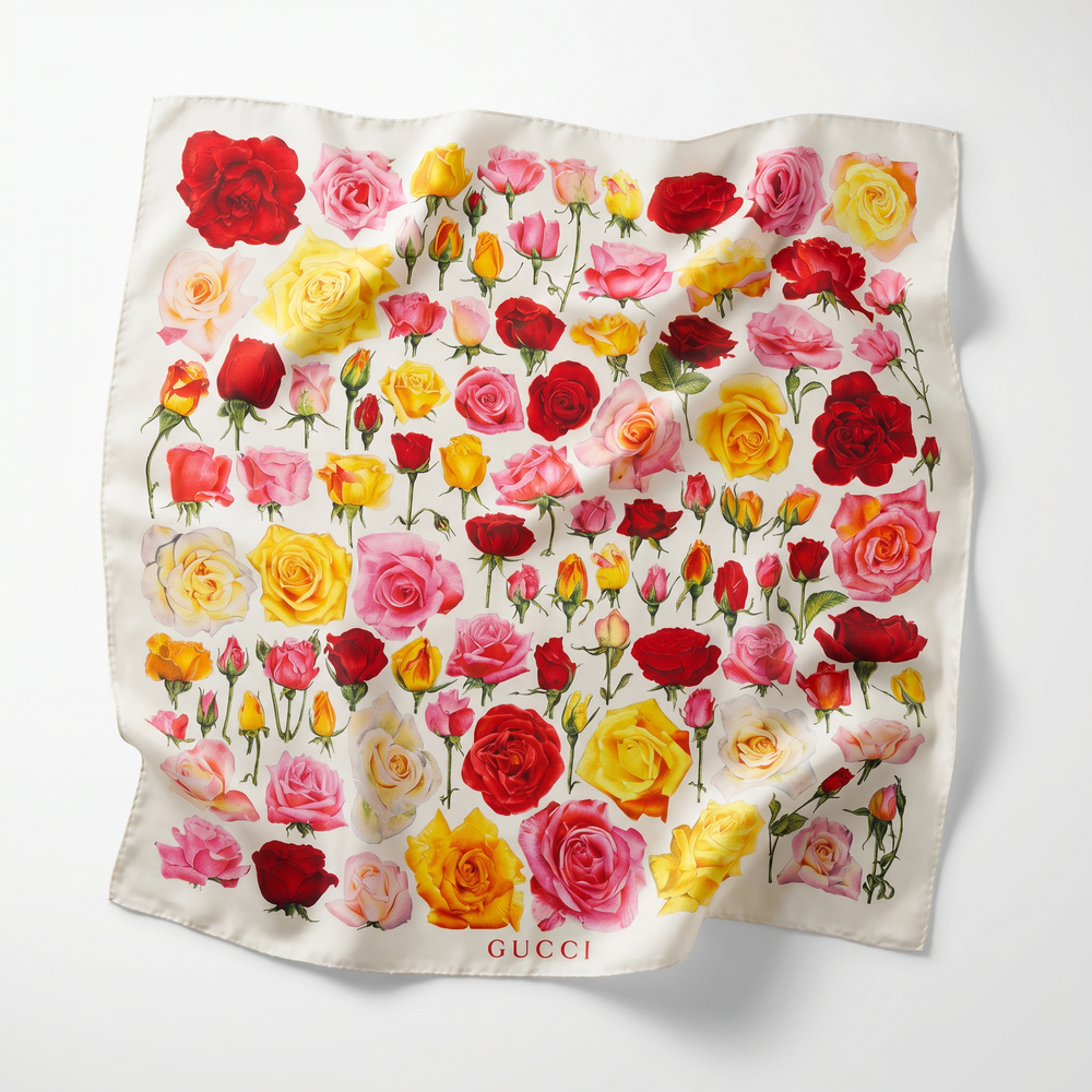 Roses Vintage Scarf Cuff Bracelet