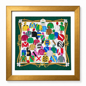 de Beers Royal Ascot Vintage Framed Silk Scarf 42"