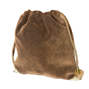 GG Metallic Vintage Scarf Drawstring Crossbody Bag with Fringe