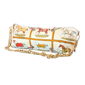 Petits Chevaux Ivory Vintage Scarf Crossbody Bag