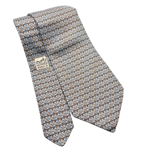 Bird Print Scottie Vintage Silk Necktie Bag Charm
