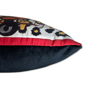 Monsieur et Madame Leopard Vintage Silk Scarf Pillow 17"