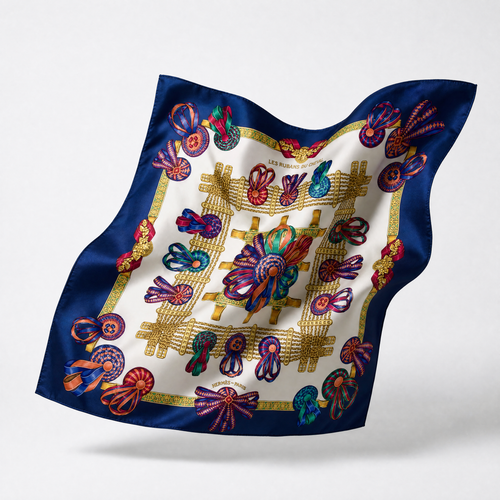 Rubans du Cheval Blanc Vintage Silk Scarf Beauty Bag