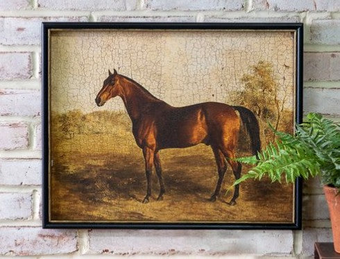 Antiqued Framed Horse Print