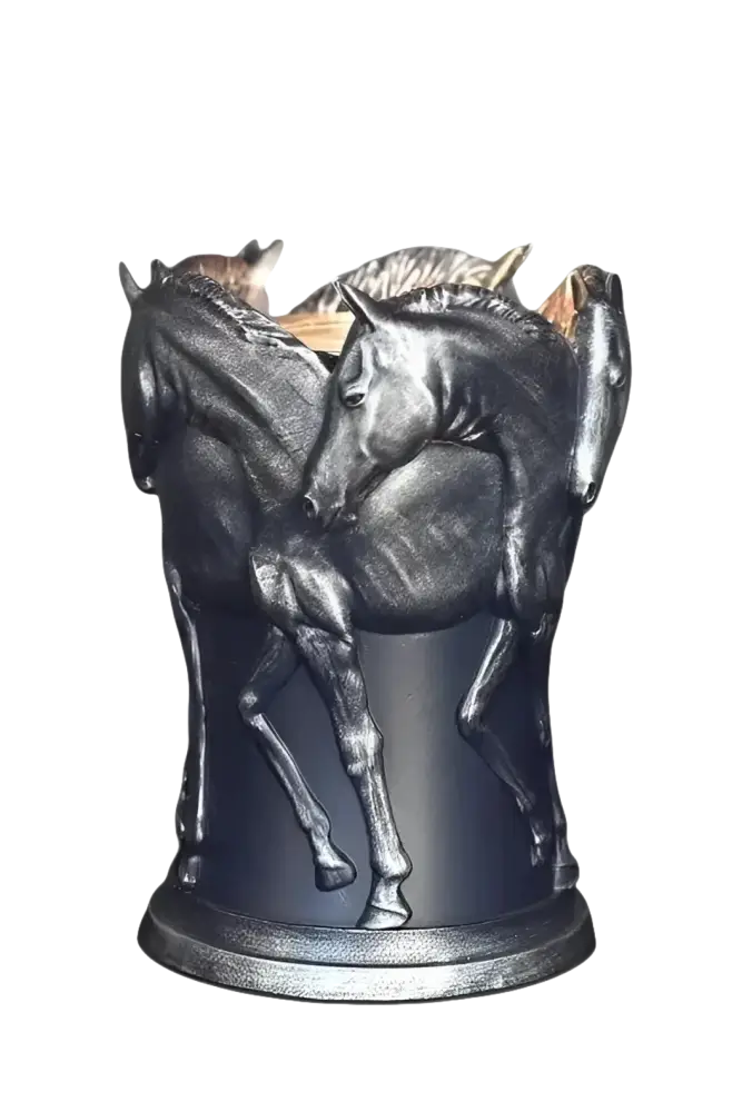 Horses, Silver Wax And Oil Warmer Electric Decorative Warmer PLUS 3 Pack Replacement Bulbs