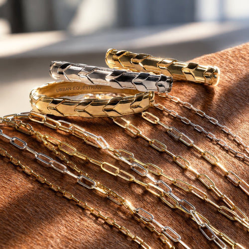 Lexington - Equestrian Laced Rein Wrist Bracelet in Gold or Silver