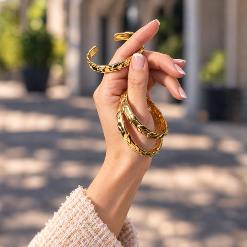 Lexington - Equestrian Laced Rein Wrist Bracelet in Gold or Silver