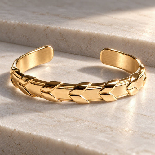 Lexington - Equestrian Laced Rein Wrist Cuff in Gold or Silver