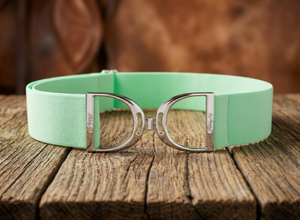 PaisleyEQ Stirrup Buckle Belt-Mint Green Sparkle