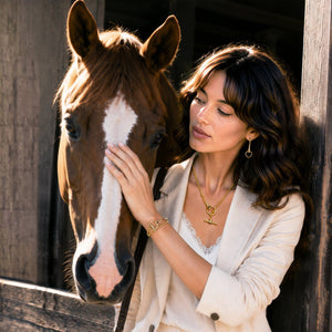 Odeza - Equestrian Horse Bit Earring in 14K Gold on Sterling Silver