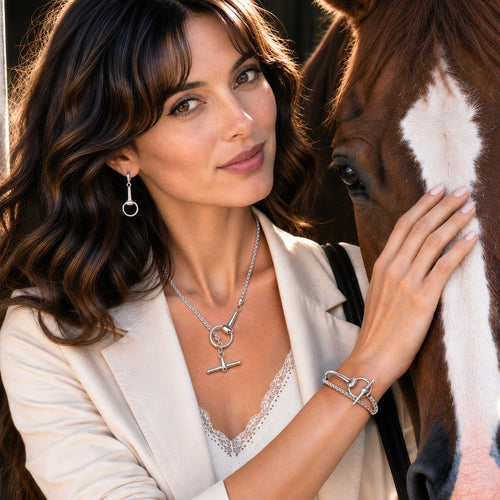 Odeza - Horse Bit Toggle Equestrian Necklace in Silver