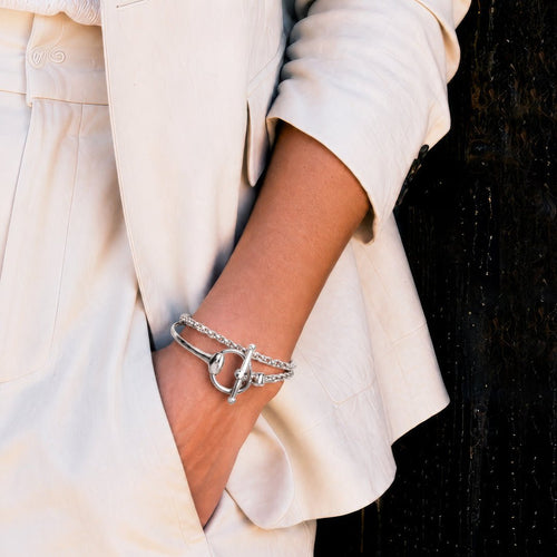 Odeza - Wrap Around Horse Bit Bracelet in Silver
