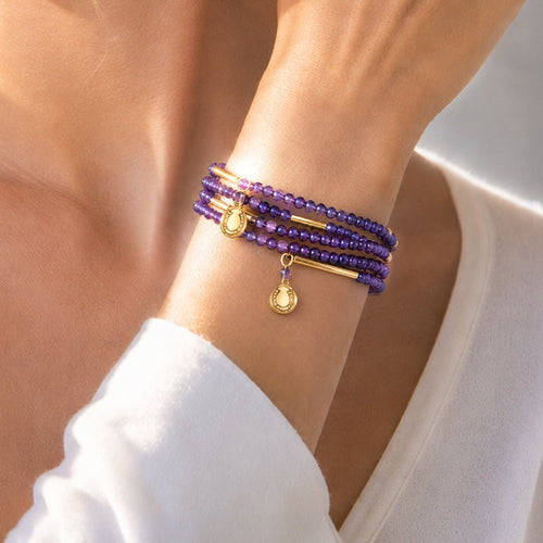 Prism - Amethyst Horseshoe Coin Equestrian Bracelet