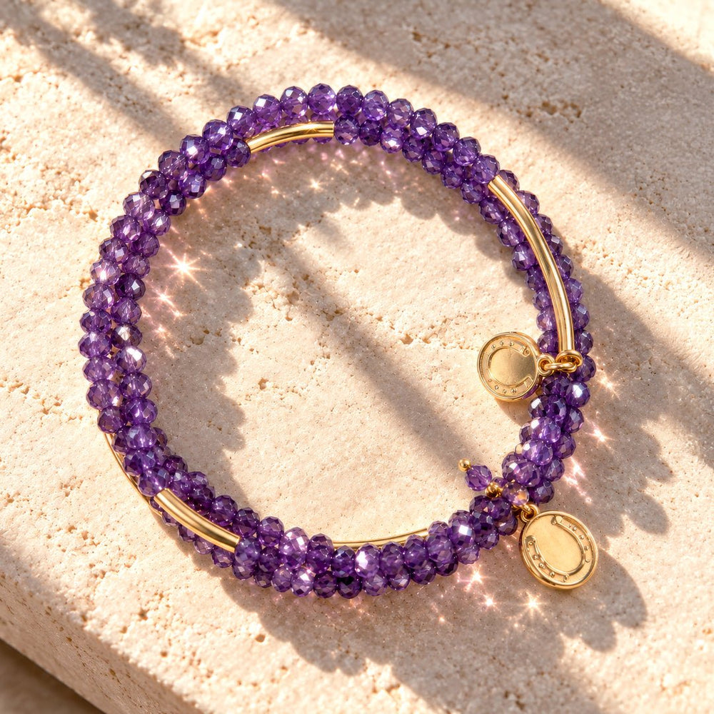 Prism - Amethyst Horseshoe Coin Equestrian Bracelet