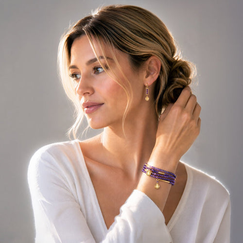 Prism - Amethyst Horseshoe Coin Equestrian Bracelet