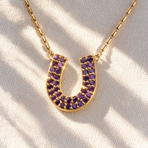 Prism - Amethyst Horseshoe Coin Equestrian Bracelet