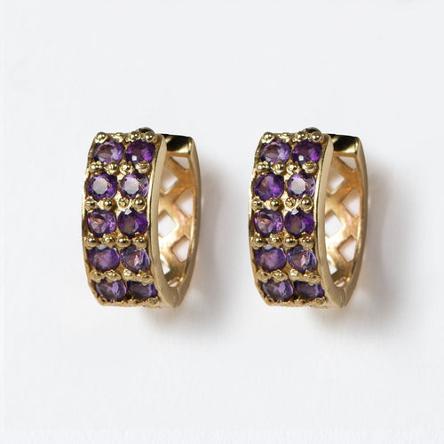 Prism - Amethyst Pave Horseshoe Earring