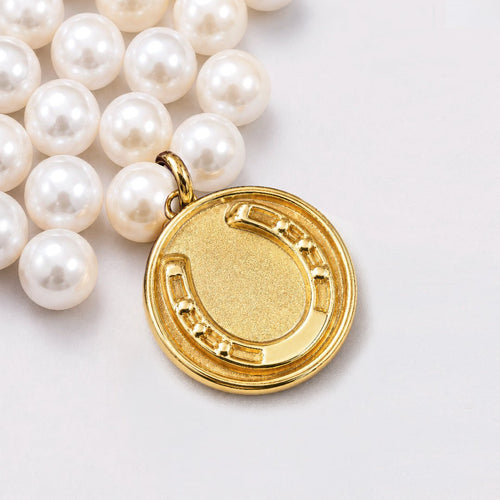 Prism - Pearl Horseshoe Coin Equestrian Bracelet